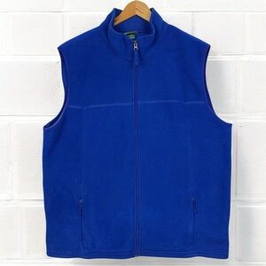 L.L.Bean Vintage 90s Polartec Fleece Zip Up Outdoor Gorpcore Vest Blue XLT